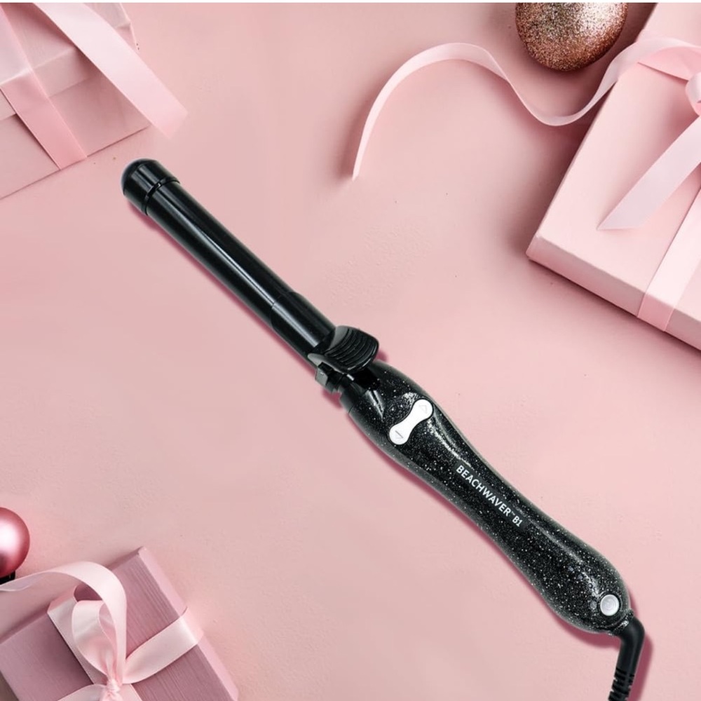 BEACHWAVER B1 Rotating Curling Iron Black Glitter NEW IN THE BOX FACTORY SEALED